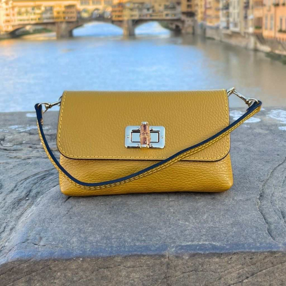 Calf Leather handbag Color Yellow